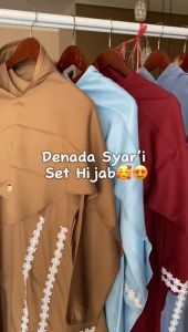 Wanshop Asiyah Setelan Gamis dan Hijab Mix Renda Bunga Cantik Baju Wanita Remaja Dewasa Terbaru 2025
