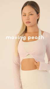 Moving Peach Women Long Sleeves Lightweight Dual-Style Wear Design Crop Top Breathable Cover Up Workout Shirt Dance Pilates Daily wear CSM
