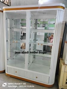 Lemari pajangan oval 4p multiplek khusus Jabodetabek