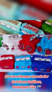 CARS THEMED TOWEL SOUVENIRS FOR BIRTHDAYS AND BAPTISM