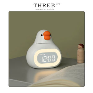 Tlife Goose Clock Alarm Clock Healing Atmosphere Night Light Stepless Dimming Design Plastic Material Cartoon Style Home Decor