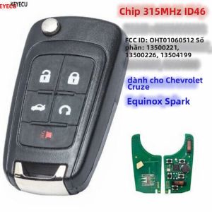 Chìa Khóa Điều Khiển Từ Xa 5 Nút Cho Xe Chevrolet Cruze Equinox Spark 315MHz Chip ID46 OHT01060512 Tương Thích Với 13500221 13500226 13504199
