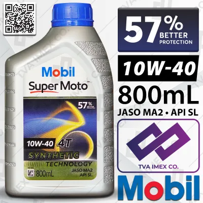 Phiên bản 57% - Nhớt Mobil Super Moto 10w40 (chai) 800mL & 1L Singapore - Mobil 10W40
