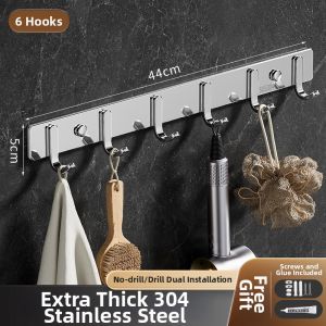 Stainless Steel 304 No Drilling Required Hooks