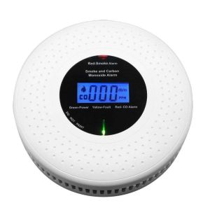 Carbon Monoxide Detector and Smoke Combination CO Alarm Sensor Low-Power LCD Display for Home Safety