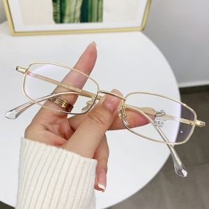Y2K Womens Retro Small Square Frame Glasses Girls Japanese Harajuku Glass Eyewear Decorative Computer Anti-blue Eyeglasses