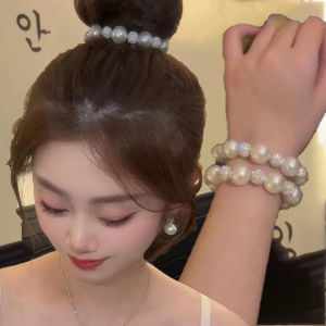 สายรัดผมประดับเพชรลูกปัดหรูหรา2ชิ้นสายรัดผมใช้งานได้สองแบบที่รัดผมหรูหราสายรัดไข่มุก