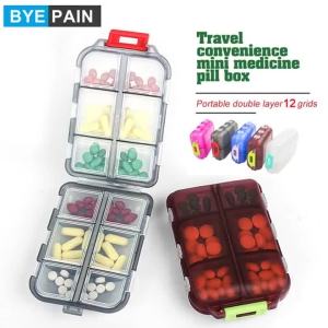 Travel Pill Organizer Moisture Proof Small Pill Box for Pocket Purse Daily Pill Case Portable Medicine Vitamin Holder Container