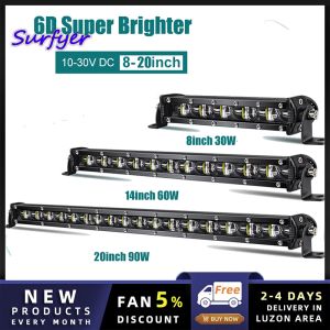 (COD+3 Days Delivery)Super Slim 12V 24V 8" 15" 20" Inch LED Light Bar Spot Flood Led Bar for Car SUV Off Road Work Light Flood Spot Combo Fog Lamp