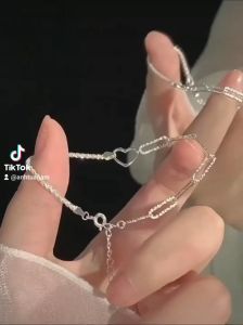 Lắc tay nữ thời trang mặt tim chất liệu bằng bạc s925 MS0130