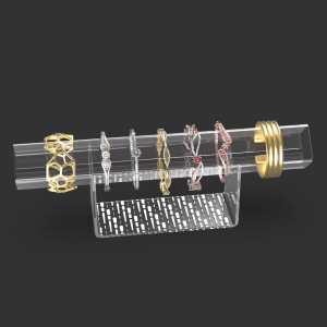 TEMPAT RAK PENYIMPANAN PAJANGAN AKSESORIS PERHIASAN GELANG AKRILIK BENING BRACELET BANGLE JEWELRY JEWELLERY RACK SHOWCASE DISPLAY ACCESSORIES HOLDER STAND STORAGE ORGANIZER KEKINIAN AESTHETIC ESTETIK ELEGANT MODERN PATTERN CLEAR ACRYLIC MOTIF DASHED 010