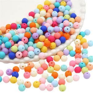 8mm 30 cái/túi Acrylic Frosted kẹo nhiều màu hạt cườm tròn cho DIY Vòng Cổ Vòng tay làm đồ trang sức