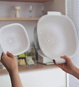 Draining Basket Vegetable Washing Basin Household Kitchen Fruit and Vegetable Washing Basin Multi-functional Fruit Basket Fruit Plate