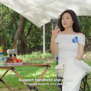 Handheld Fan Outdoor Camping Ventilateur USB Rechargeable Mini Air Conditioner with LED Display Desktop Fan Folding Hand Fan