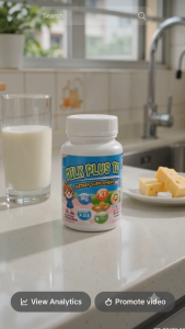 Milk Plus Chewable Calcium Sweet milk candy for Kids Thai | Multivitamin A B C D Zinc Omega-3 (DHA) | Strong Bones Brain Development & Immunity Boost | Delicious Milk Flavor for Healthy Growth