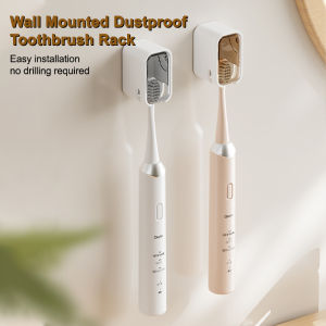 Dustproof Toothbrush Holder Bathroom Toothbrush Storage Rack Wall-Mounted Punch-Free Electric Toothbrush Rack
