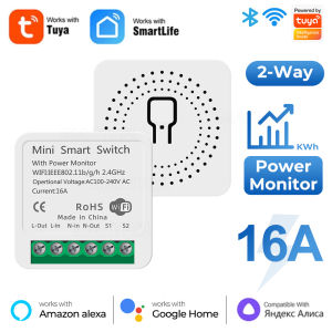 Tuya WiFi Smart Switch with Power Monitor Wall Socket Switch Light Controller Timing Voice for Alexa Alice Google Smart Life APP