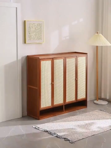 Rak Sepatu Susun Kayu Rak Sepatu Tertutup Shoes Cabinet Letakkan 42 pasang sepatu