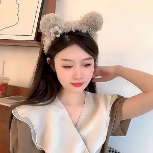 WDS Bando Wanita Karakter Telinga Beruang Bulu Lucu Korea Headband Fashion Bandana Aksesoris Rambut A-10