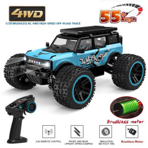 XMSJ | 1:20 4WD RC Car 55KM/H With LED Professional Off-Road Racing Brushless 2.4G Remote Control Cars High Speed Drift Monster Truck