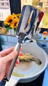 Kẹp Inox Gắp Thức Ăn Xẻng Lật Gắp Đồ Chiên Chống Nóng Chất Liệu Không Gỉ Chịu Nhiệt Dụng Cụ Nhà Bếp - Kẹp Gắp Đồ Nướng BBQ Cách Nhiệt Xẻng Lật Cá Chống Nóng