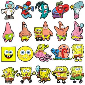 12-32Pcs Spongebob Shoe Charms Set Cartoon Clog Sandal Accessories DIY Shoe Decoration Wristband Buckle Kids Party X-mas Gifts