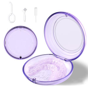 Portable Denture Holder Slim Mouth Guard Case with Magnetic Closure Orthodontic Retain Case for Invisalign Brace Dental Supplies