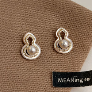 Exquisite Shell Pearl Gourd Earrings Womens Fashion New Arrival Handmade Jewelry  out water Pearl Dangle Earrings