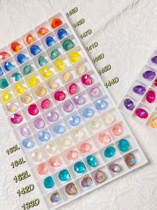 Sakura Crystal  1088 Pointed Bottom round Drill SS39 Mocha Color Multi-Color Hair Clip Material Set Nail Drill