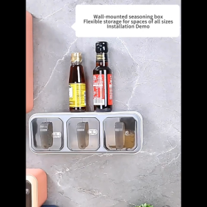 Condiments Organizer Spice Jar Spoon Lid Separable Storage Box with Spoon seasoning container Set