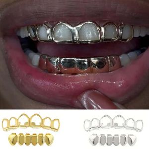 A Set Of Fashionable Six-Tooth Hollowed-Out/Smooth Lower Teeth Hip-Hop Tooth Ornaments Stage Props And Festival Gifts