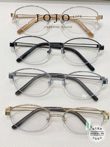 Ultra-Light Gold Frame Glasses for Women Fashionable Half-Border Glasses Suitable for Near-Sightedness And round Faces