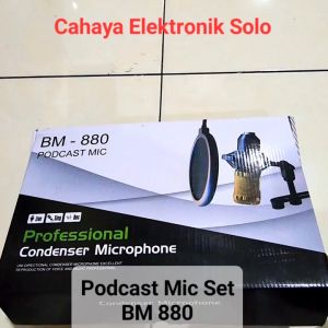 Podcast Mic Studio SET Condensor Black Spider BM- 880 BS Live Streaming Vlog Rekam Record Lagu Vokal