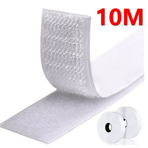 White Velcros Tape Self-Adhesive Hook and Loop Fastener Strong Sticky Back Strips Magic Tape with Glue for Home DIY Crafts