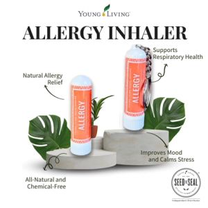 Young Living Allergy Relief Nasal Inhaler with Keychain | Portable Essential Oil Aromatherapy | Quick Relief for Stuffy Nose Sinus Sneezing | Natural Non-Drowsy Reusable Inhaler for Kids & Adults