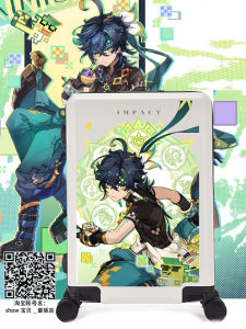 Travel Luggage 24 Inch Male Universal Wheel Suitcase Carry on Bag Check in Bag ABS PC Material Zipper Closure Cartoon Pattern