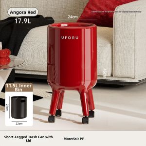 MEIZHUFU | Tall Easy-to-Reach Movable High Capacity Stylish Waste Bin