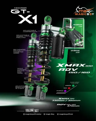 ABSORBER GAS FOR YAMAHA NVX155/NMAX/XMAX/ADV150/160/QJ AX200S SIZE 280/325/350/370MM MAGIC BOY Purple