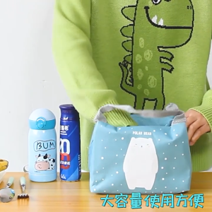 Cartoon Aluminum Foil Insulated Lunch Bag Bento Bag for Kids Portable Waterproof Seanch Box