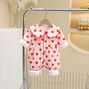 Autumn Winter Baby Romper Thin Cotton Outwear Stylish 6 to 12 Months Girls Clothes Harie Winter Clothes No Seam Cotton