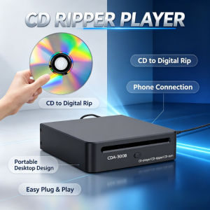 CD Ripper Converts CDs Into WAV Files Through Automatic Transcription And Stores Them In Storage CD Drive Copy Machine CD Rom