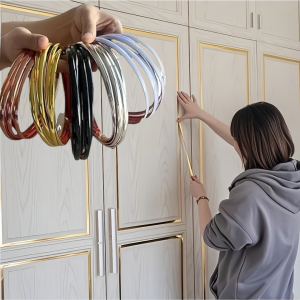 1pc 300cm/118.1inch Flexible Peel and Stick Mirror Molding Trim for Walls Ceilings Floors Cabinets and Tiles - Easy to Insta