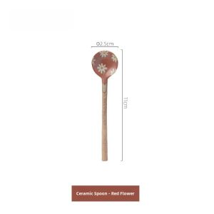 U Mi LIVING Afternoon Tea Ceramic Spoon Luxury Stirring Spoon Pure Color Korean Style Home Use Coffee Utensils Sweet Dessert