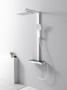 BANGPU | Thermostatic Shower Set with Pressure Boost Back Spray Temperature Display and Ambient Light Copper