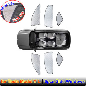 For Tesla Model Y L 2026 Roof Sunshade Front Rear Window Windshield Sun Shade Silver Thick Shading Model YL UV Protection Net