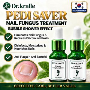 🇰🇷2 PACK DEAL DR.KRALLE PEDI SAVER NAIL FUNGUS TREATMENT & REPAIR  ~ K-BEAUTY BUBBLE SHOWER CLEANING - Foot Beauty care Soothes Irritated Skin Treat Infected Toenails Anti-Bacterial Anti-Fungal Supply Nutrition & moisture.