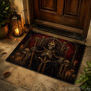 VIKAMA Gothic Skull Spider Halloween Thảm Chùi Chân Chống Trượt Phong Cách Hiện Đại Trong Nhà Ngoài Trời Thảm Chống Nước Tối Ma Quái Lối Vào Trang Trí Thảm