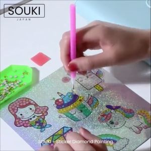 STIKER DIAMOND 12 PCS PAINTING DIY/ STIKER DIAMOND KARAKTER/ STIKER DIY CUTIE POP/ STIKER KARTUN KARAKTER DIY