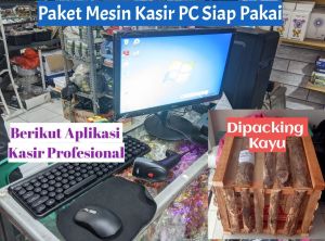 Mesin kasir komputer monitor 19 inch lengkap aplikasi retail profesional STOCK READY barang semua baru Bergaransi