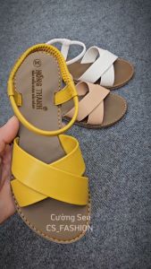 Giày sandal nữ quai chéo + hậu thun - TS90 - có bigsize 35-42 hình thật đế cao su chống trơn trượt mềm dẻo êm chân giày dép Cường Sen